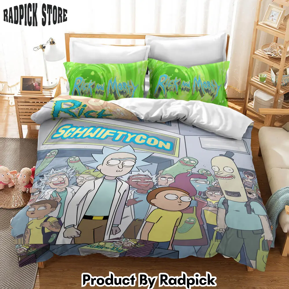 Rick and morty cosplay bedding duvet cover halloween sheets bed sets  rp0423746